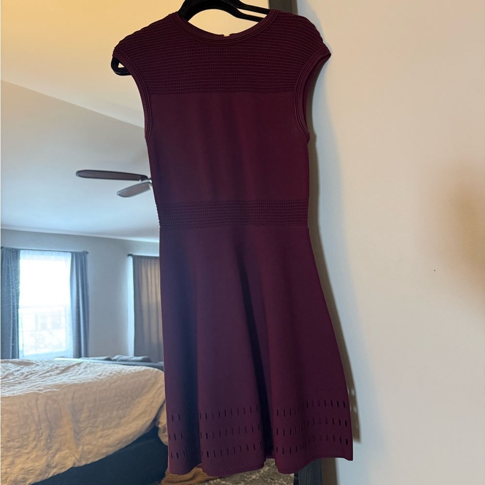 Ted Baker Cap Sleeve Burgundy Dress